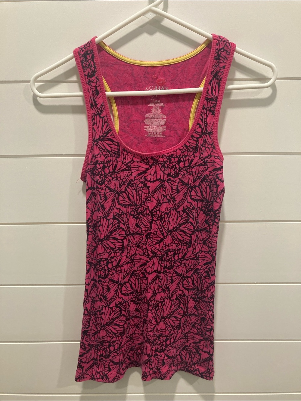 Miley Cyrus & Max Azria Pink Butterfly-Print Tank Top